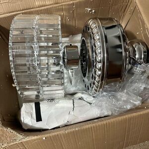 Crystal and Silver Ceiling Fan